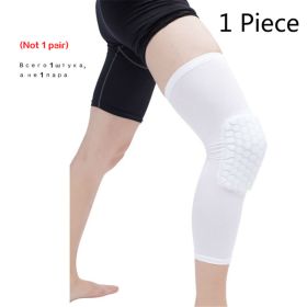 Basketball Knee Pads Protector Compression Sleeve Honeycomb Foam Brace Anti-collision Kneepad Fitness Gear Volleyball Support (Color: White)